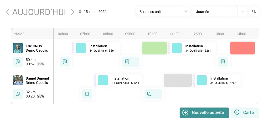 Cadulis scheduling assistant interface with artificial intelligence